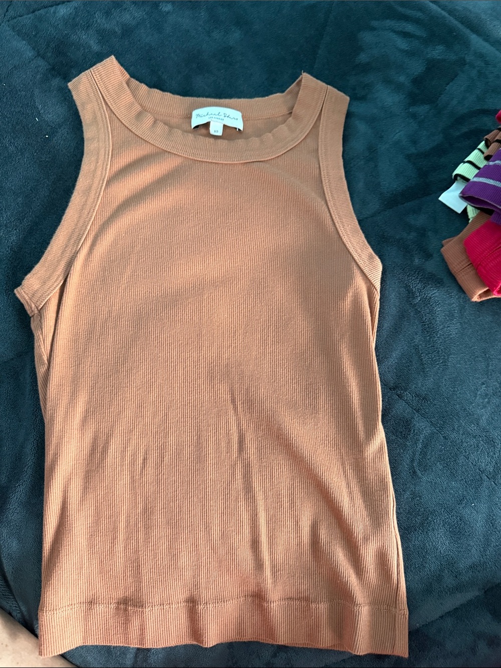 Michael stars gina Sleeveless Ribbed Tank Top in Terracotta size xs worn once